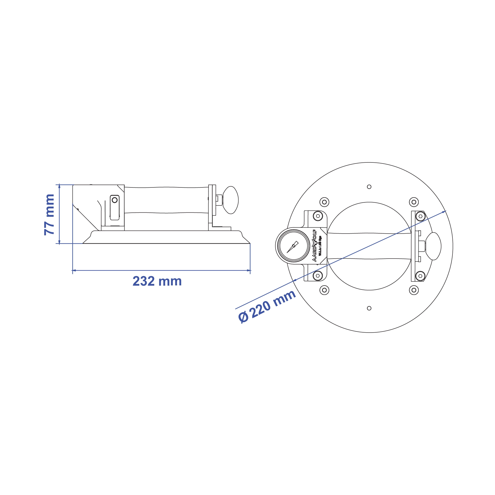 Aardwolf Hand Pump Vacuum Cup Lifter With Gauge HVC