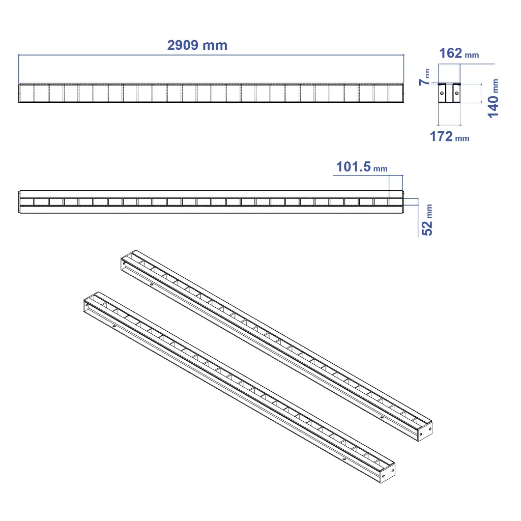 Aardwolf ABR02R rubber-topped Bundle Rack Rails for protected slab storage