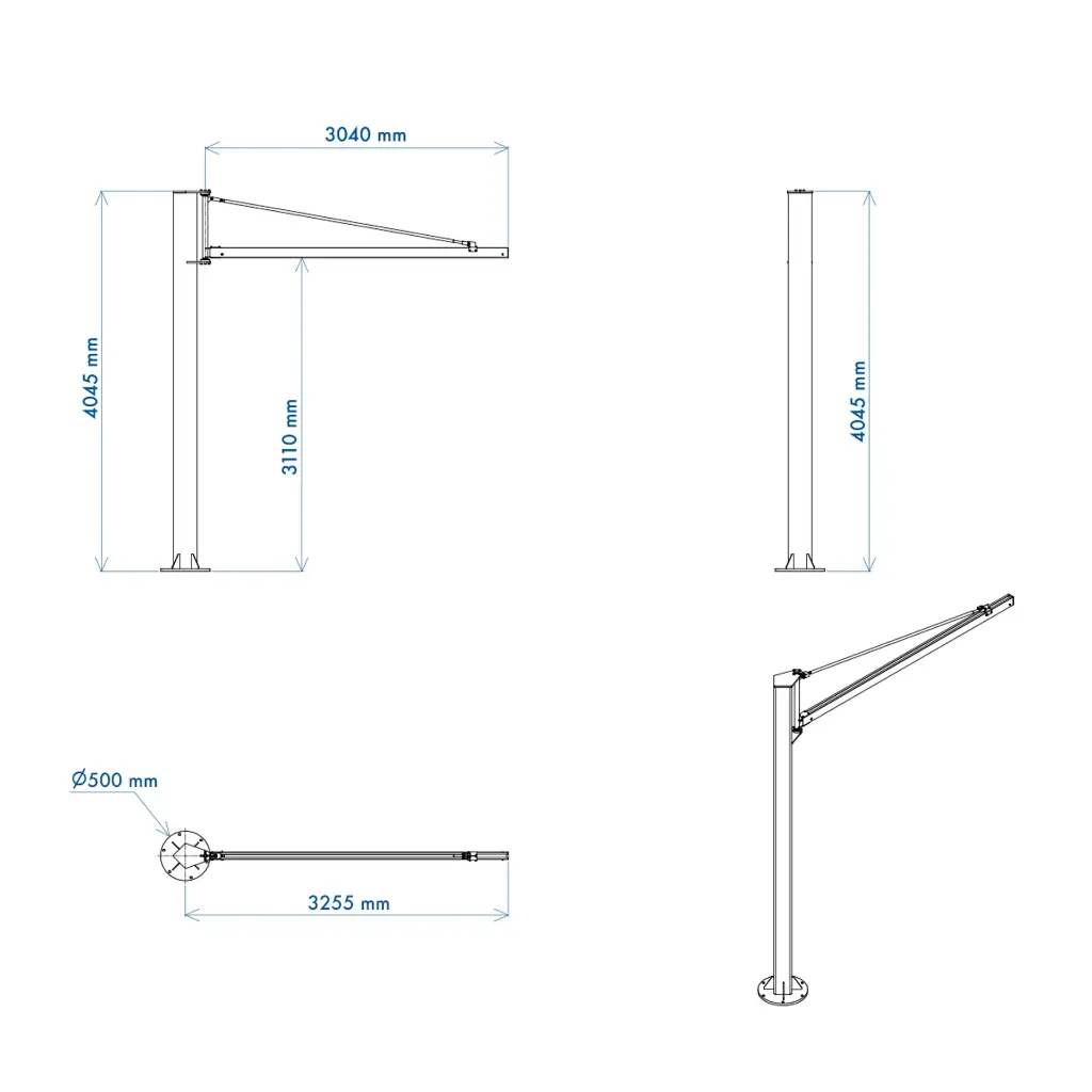 Aardwolf FMJC Floor-Mounted Jib Crane for workshop material handling
