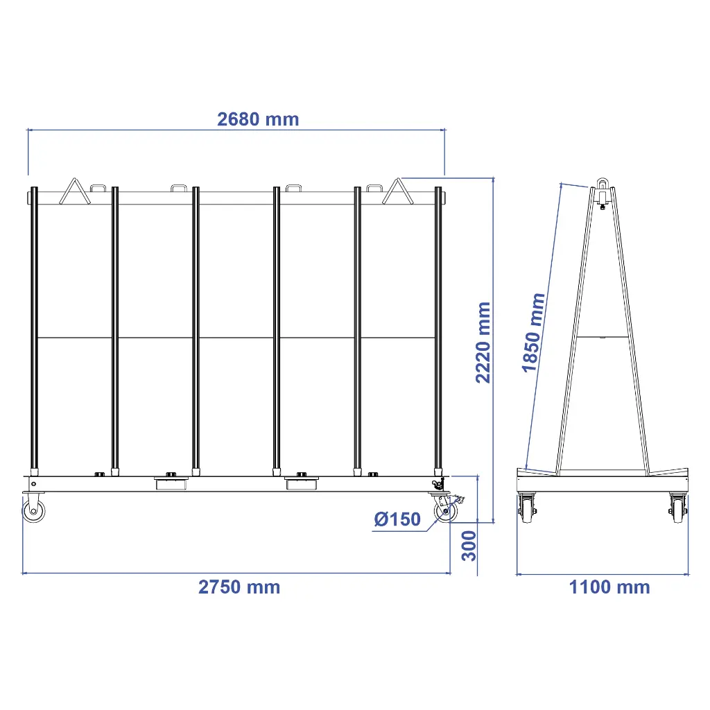 Aardwolf FS-2740-1850A-6 Universal Transport Frame for long slabs and panels