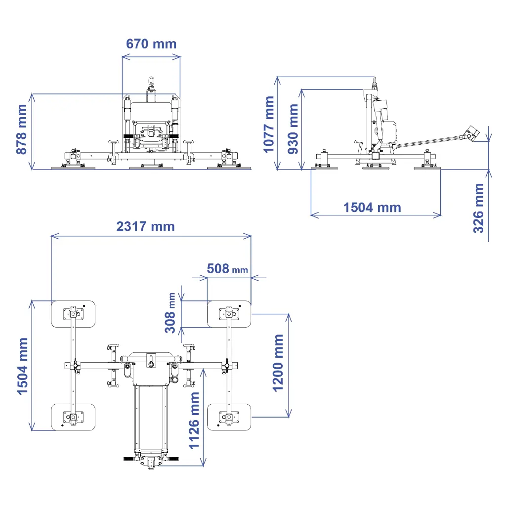 Aardwolf ABVLP5-1000 Battery Vacuum Lifter for slabs and panels