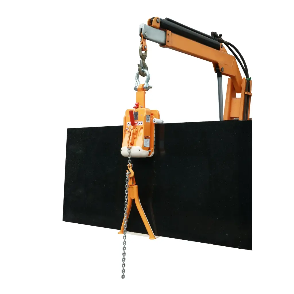 Aardwolf AL50B manual stone slab lifter with over-center lever and support bracket