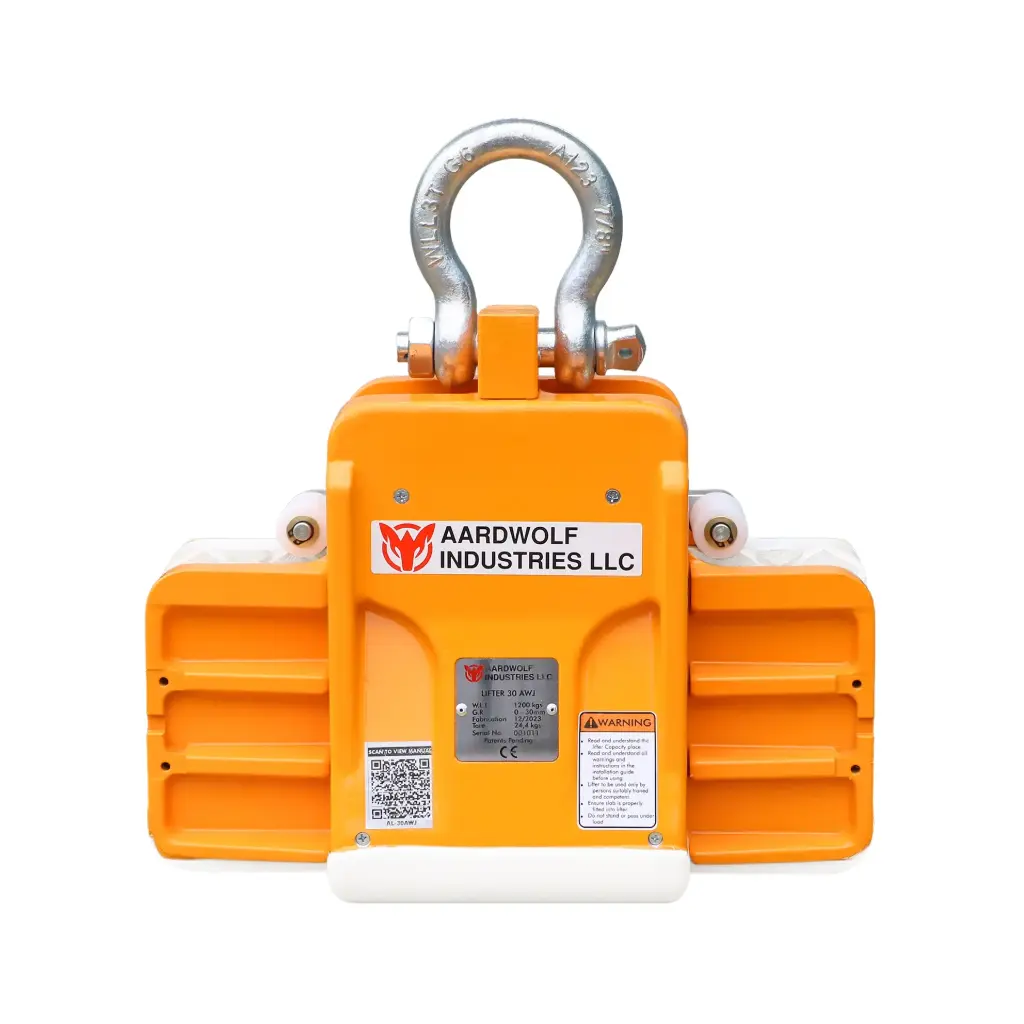 Aardwolf AL30AWJ automatic wide jaw slab lifter for granite, marble, porcelain, ceramic, and engineered stone slabs