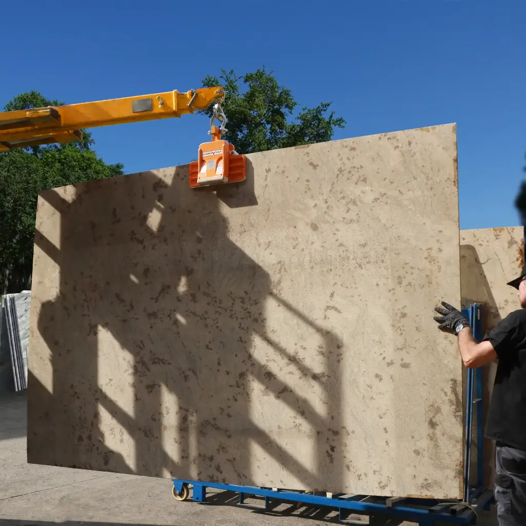 Aardwolf AL30AWJ automatic wide jaw slab lifter for granite, marble, porcelain, ceramic, and engineered stone slabs