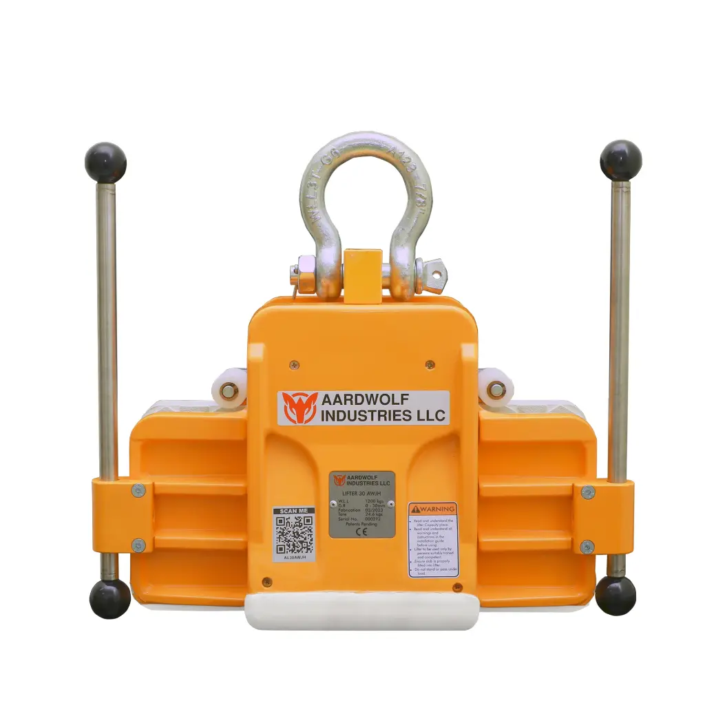 Aardwolf AL30AWJH automatic wide jaw glass lifter with side support arms for 0–30 mm flat glass panels