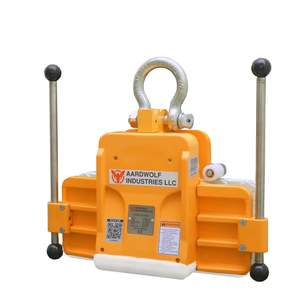 Aardwolf AL30AWJH automatic wide jaw glass lifter with side support arms for 0–30 mm flat glass panels