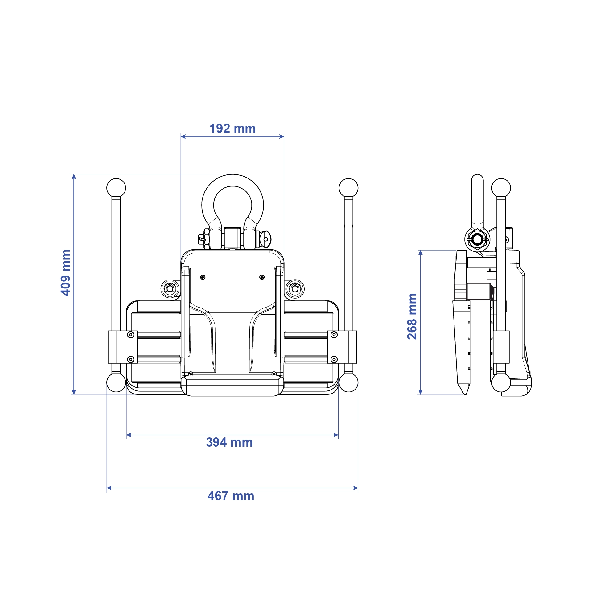 Aardwolf AL30AWJH automatic wide jaw glass lifter with side support arms for 0–30 mm flat glass panels