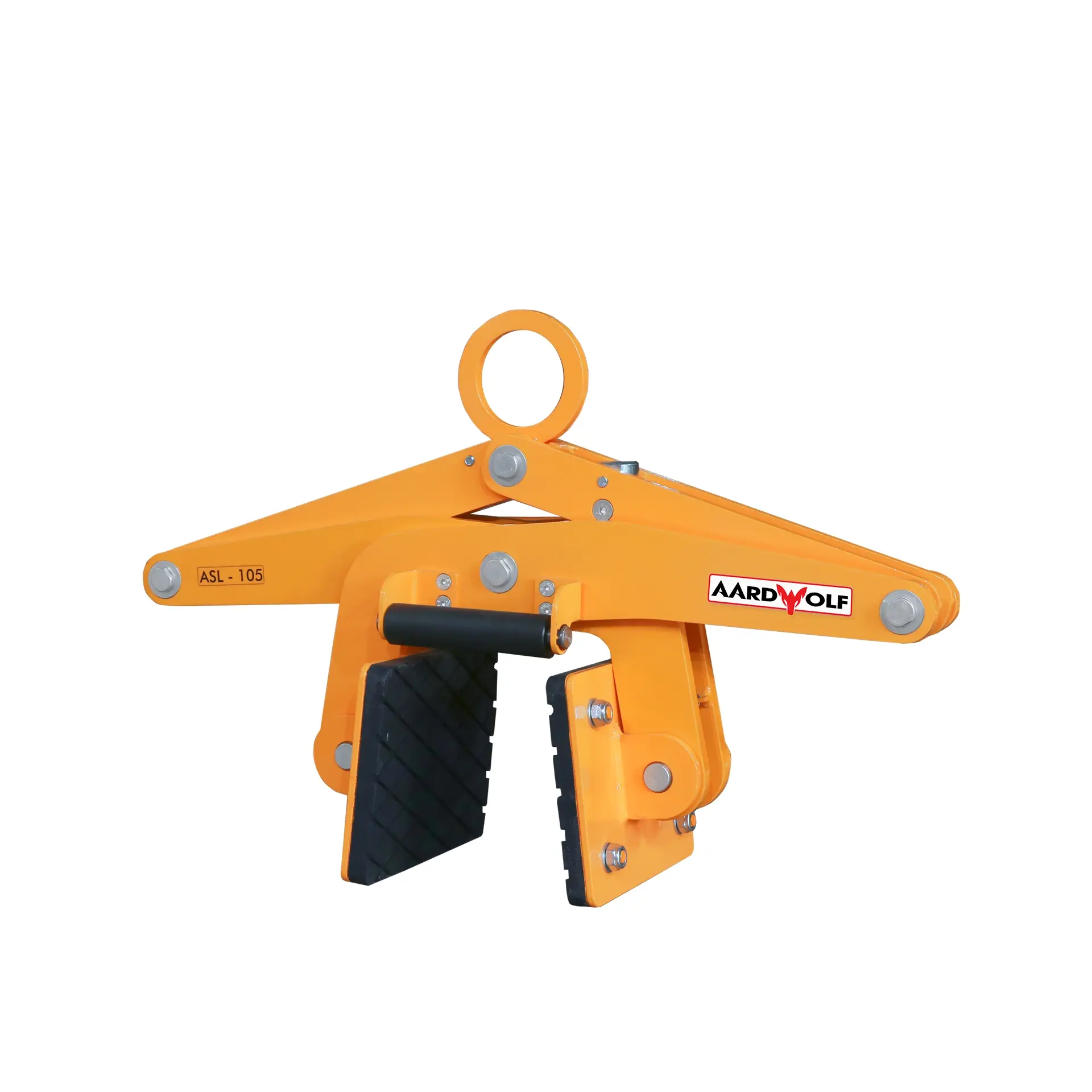 Aardwolf ASL105 mechanical scissor clamp lifter for lifting stone, precast concrete, and concrete sleepers up to 105 mm wide