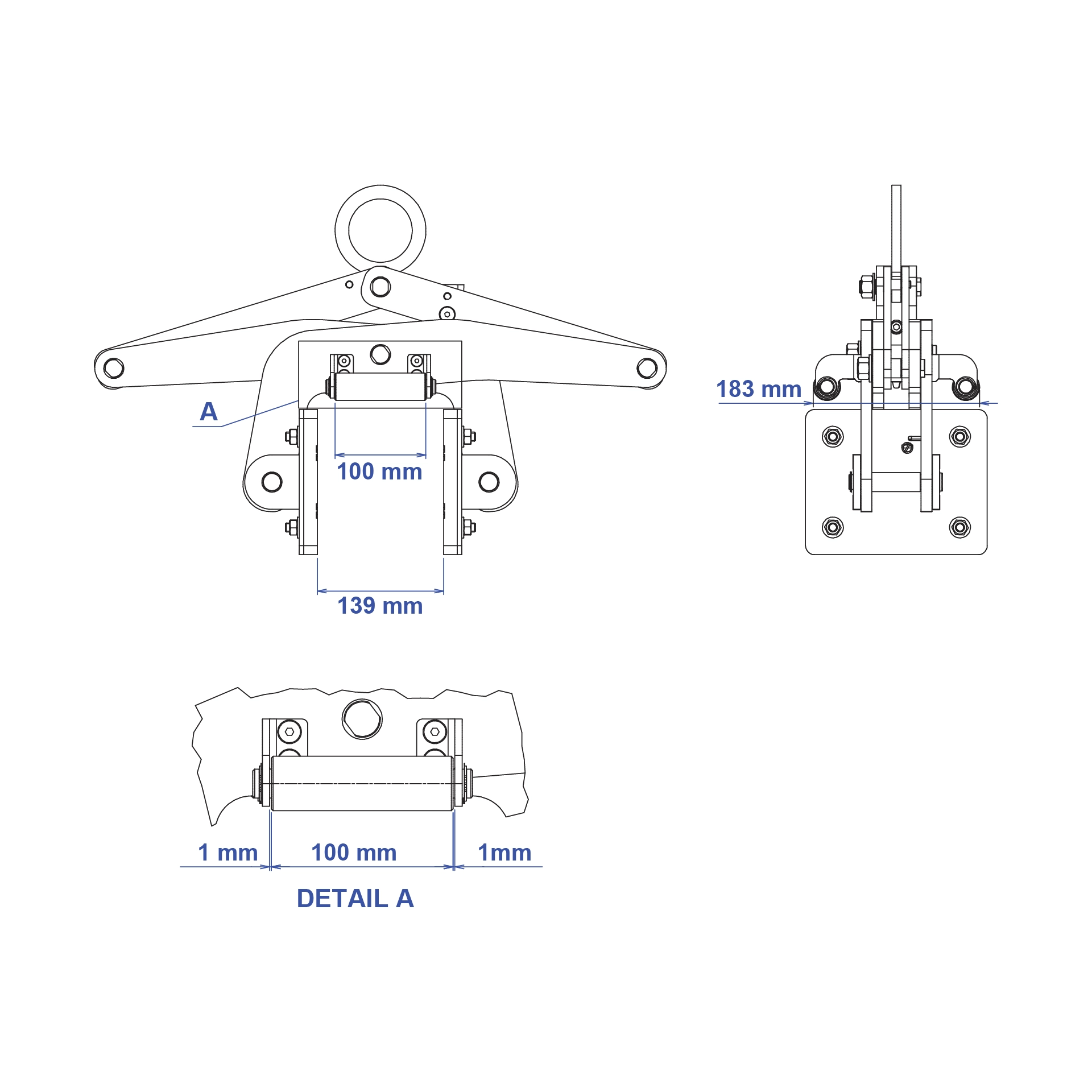Aardwolf ASL105 mechanical scissor clamp lifter for lifting stone, precast concrete, and concrete sleepers up to 105 mm wide