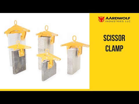 Aardwolf ASL105 mechanical scissor clamp lifter for lifting stone, precast concrete, and concrete sleepers up to 105 mm wide