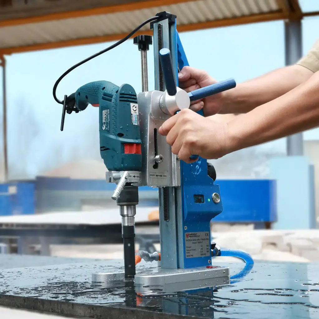Aardwolf VBDS-P Vacuum Base Drill Stand Pro for precise stone drilling