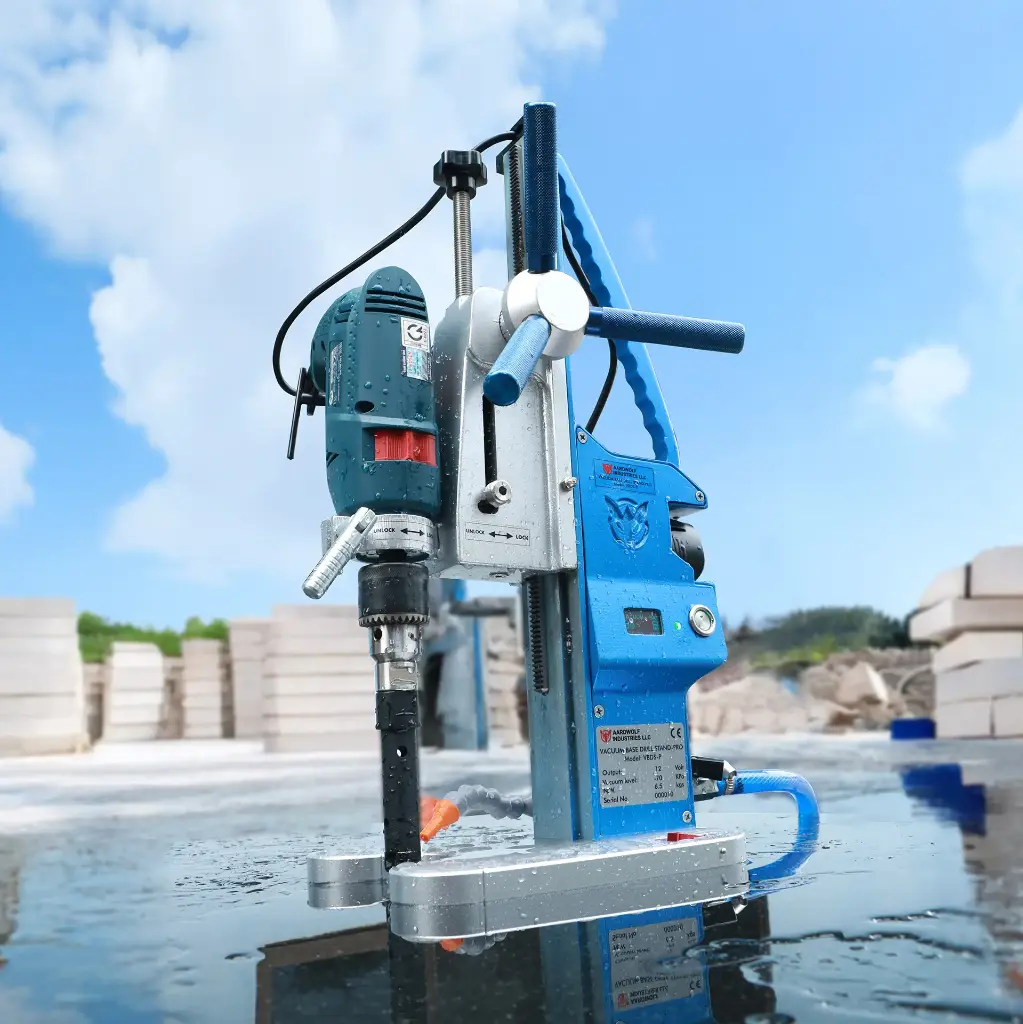 Aardwolf VBDS-P Vacuum Base Drill Stand Pro for precise stone drilling