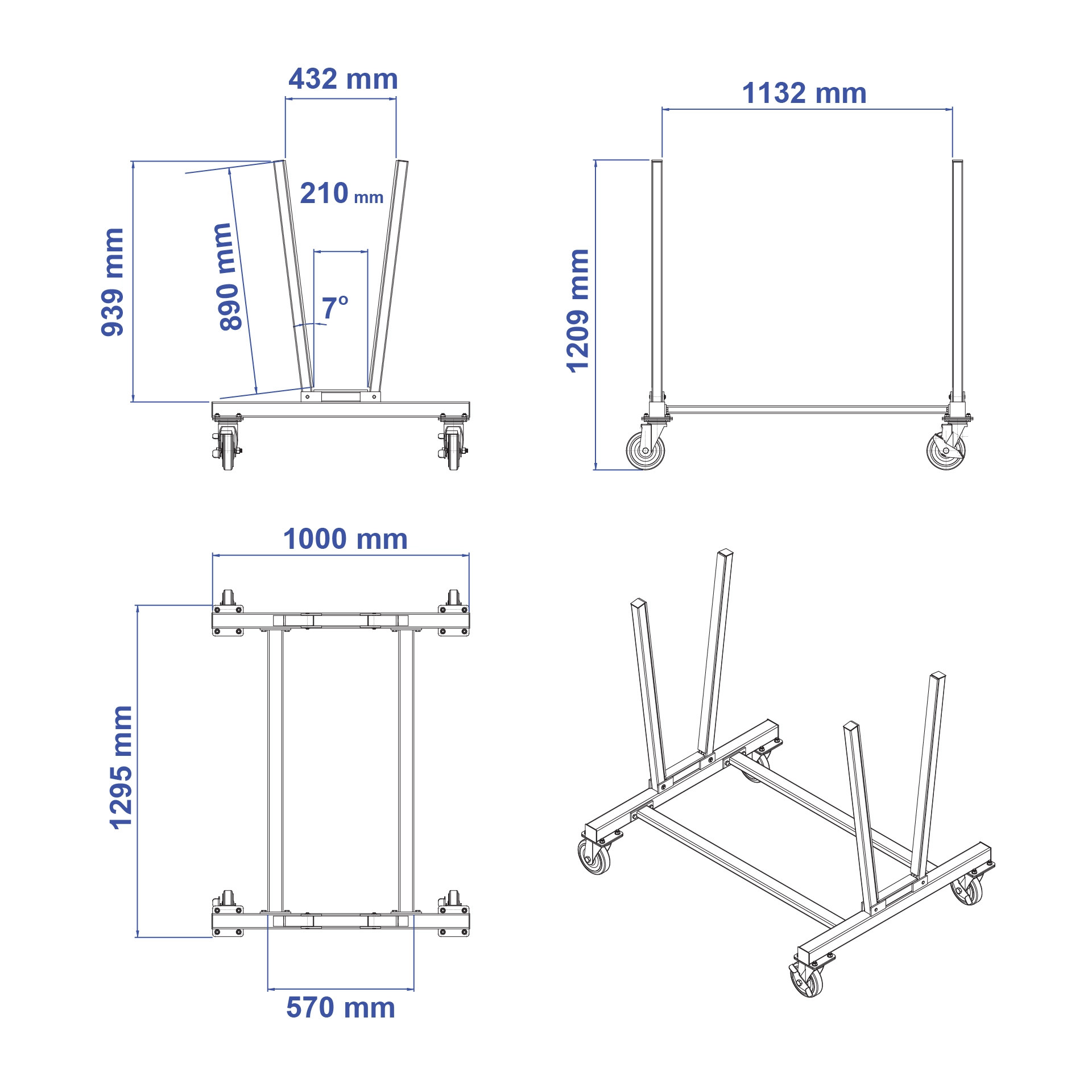 Aardwolf FT02 Flip Trolley for workshop and fabrication material handling