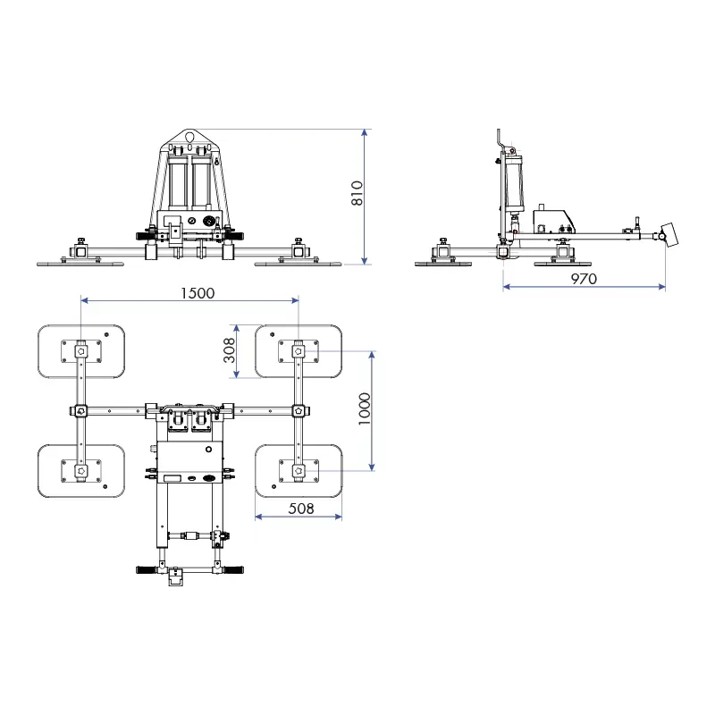 Aardwolf AVLP4-P-1000 Pro Vacuum Lifter for large slabs and sheets
