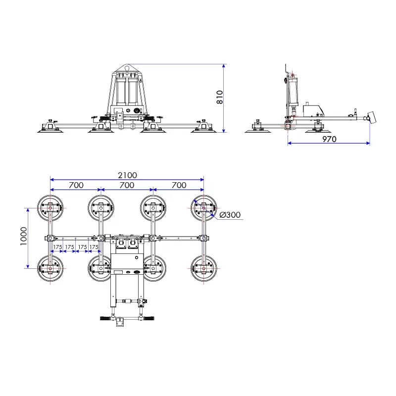 Aardwolf AVGLP8-800 high-capacity Vacuum Glass Lifter