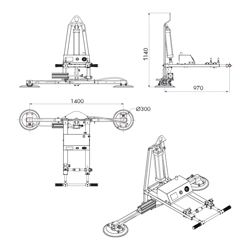 Aardwolf AVGLP2-AR-200 Rotating Vacuum Glass Lifter