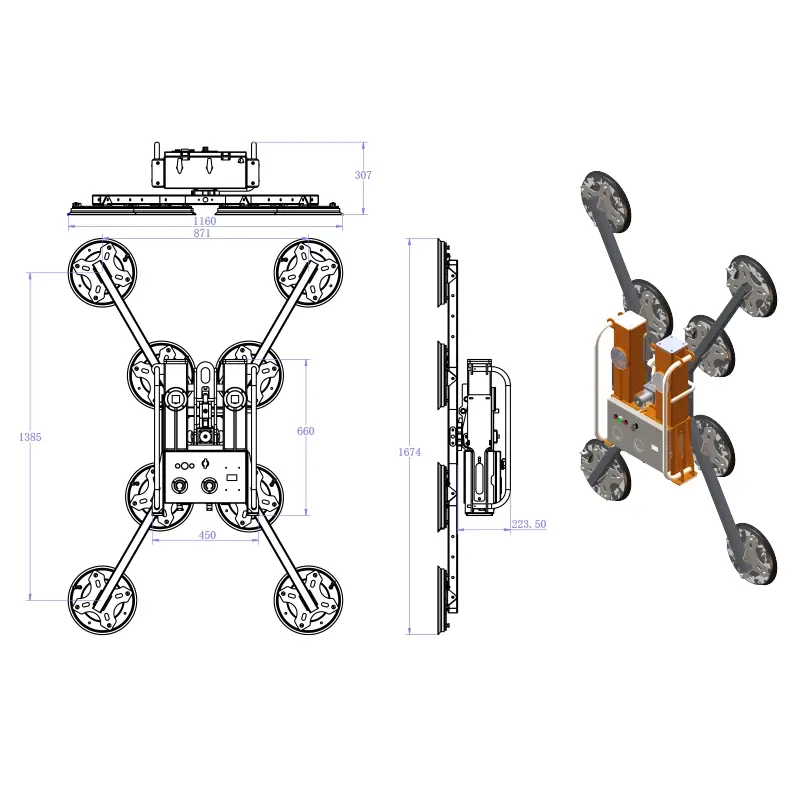 Aardwolf VGG6D Vacuum GlassGrip for multi-pad glass handling