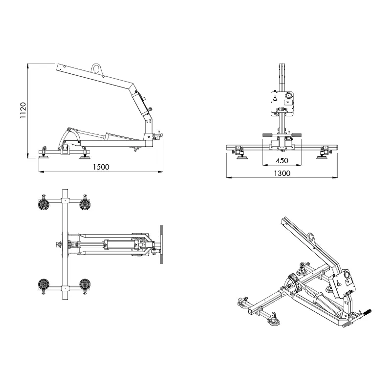 Aardwolf AERV-180 Electric Rotation Vacuum Lifter for panel positioning