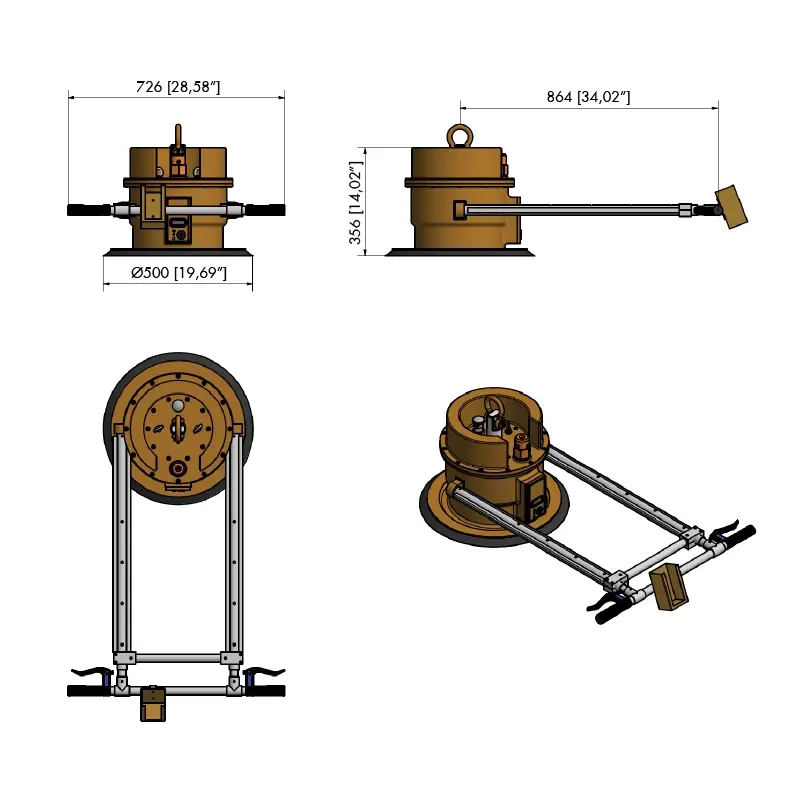 Aardwolf AMMVL650 Mono Mechanical Vacuum Lifter for heavier smooth materials