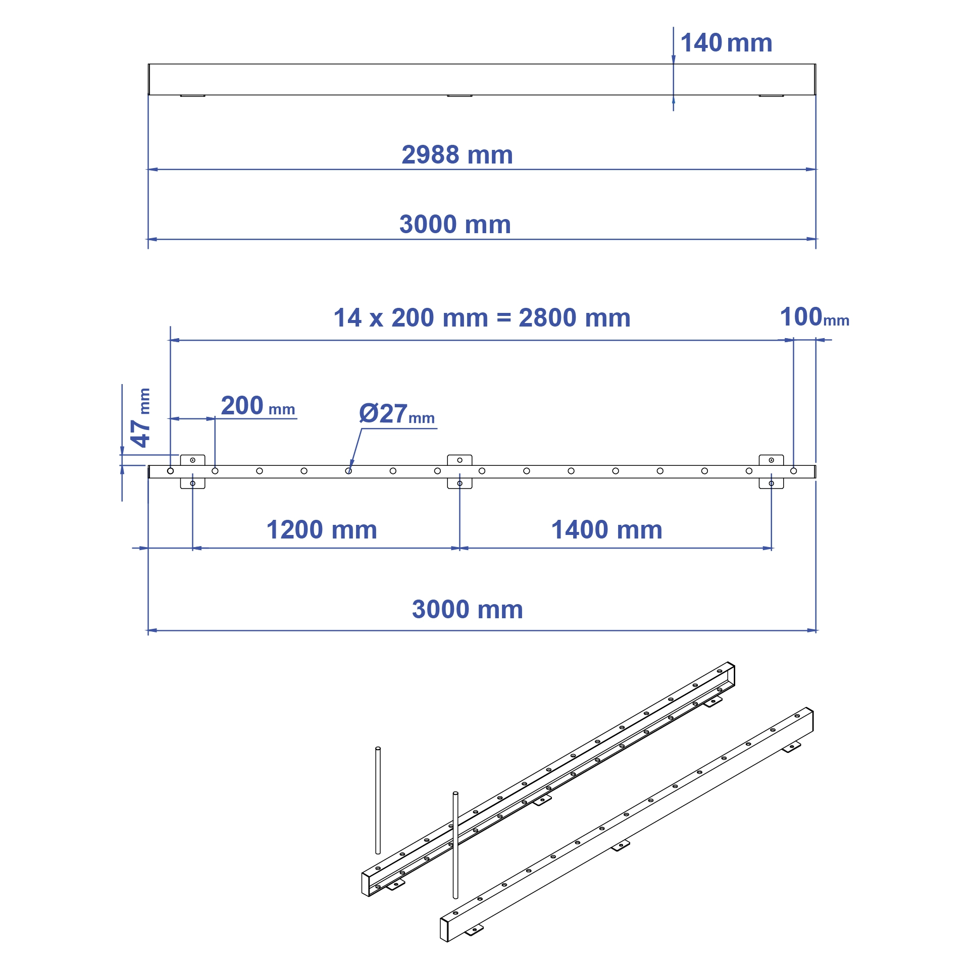 Aardwolf ARR01 Remnant Rack for stone offcuts and sheet material remnants