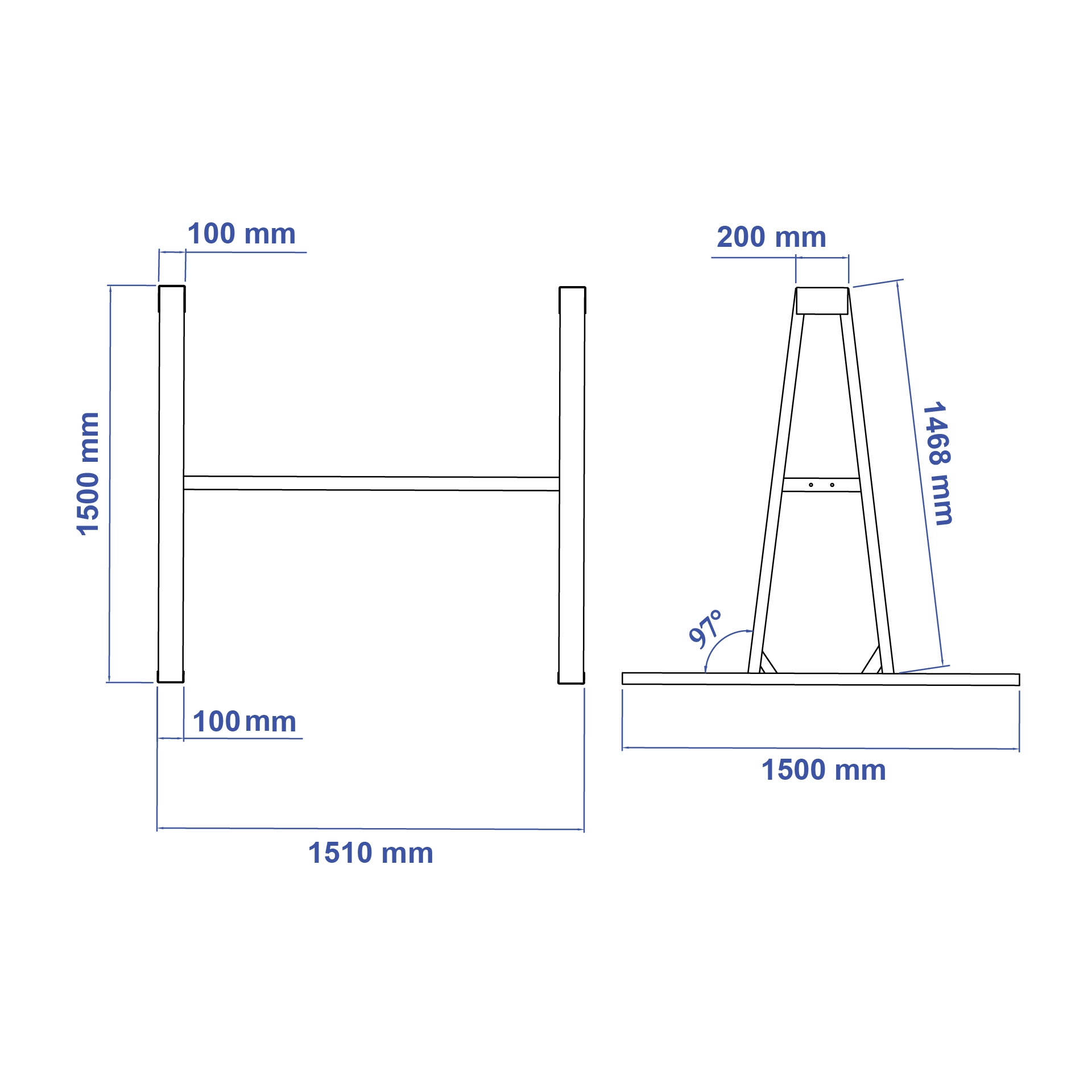 Aardwolf SAF02-S Storage A-Frame for stone slabs, glass and large panels