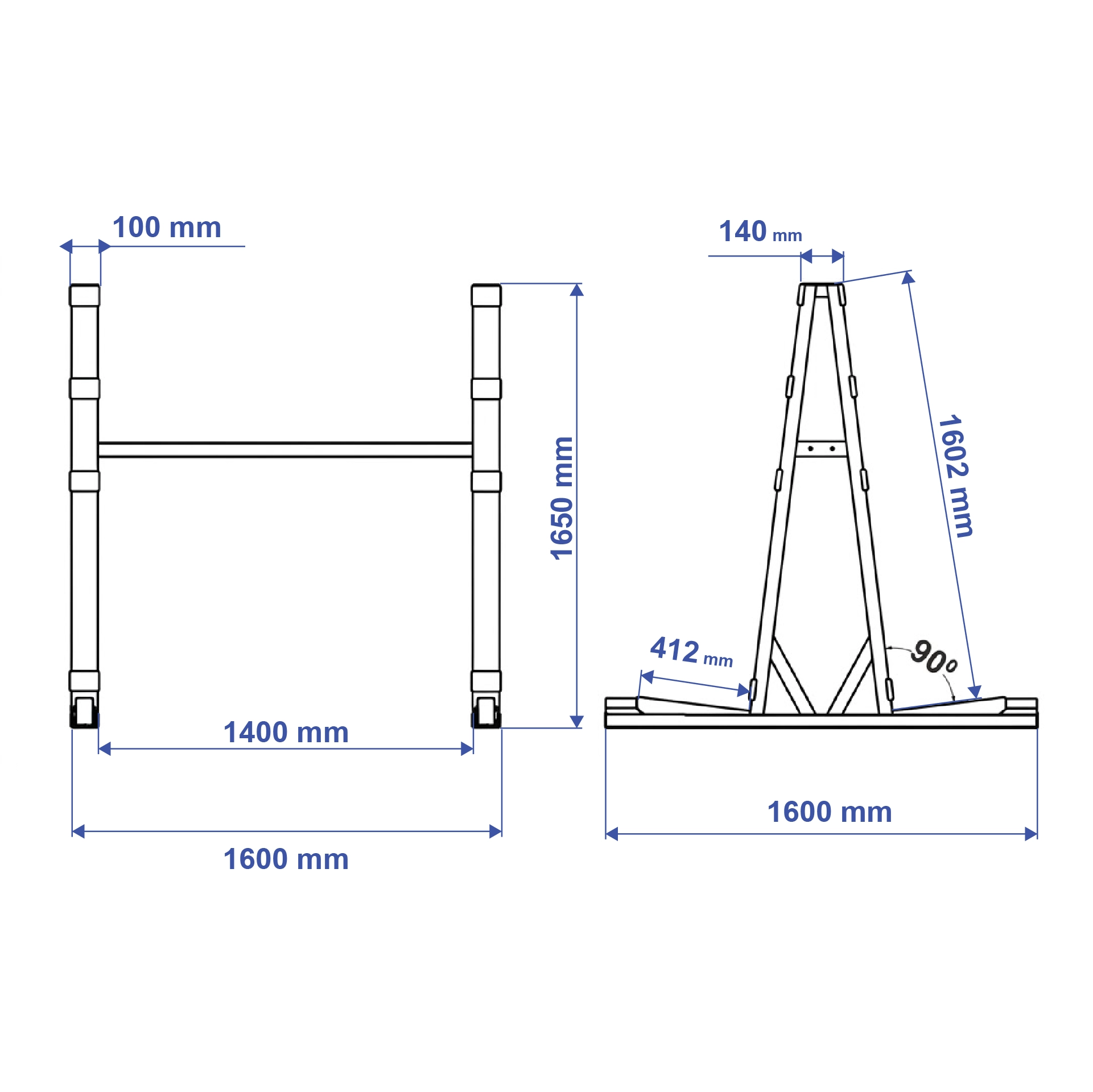 Aardwolf SAF02-HD Storage A-Frame for heavy slabs, glass and panels