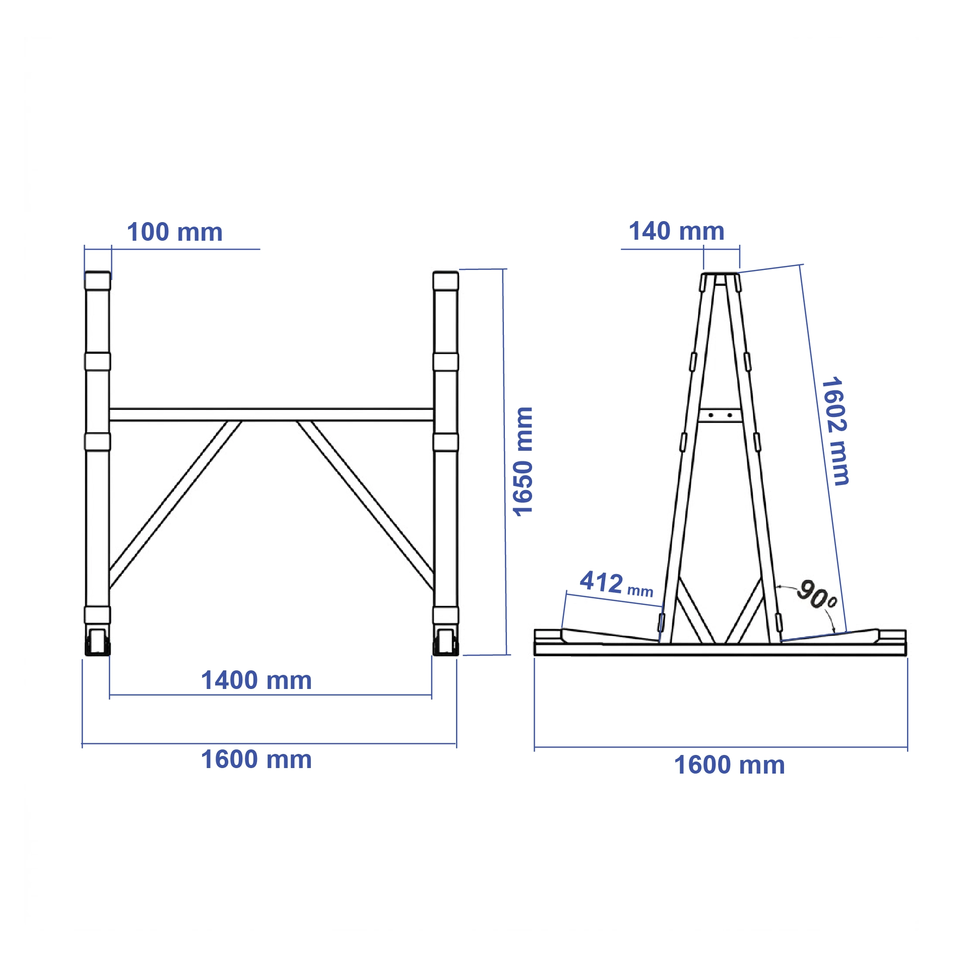 Aardwolf SAF03 Storage A-Frame for secure slab and glass panel storage