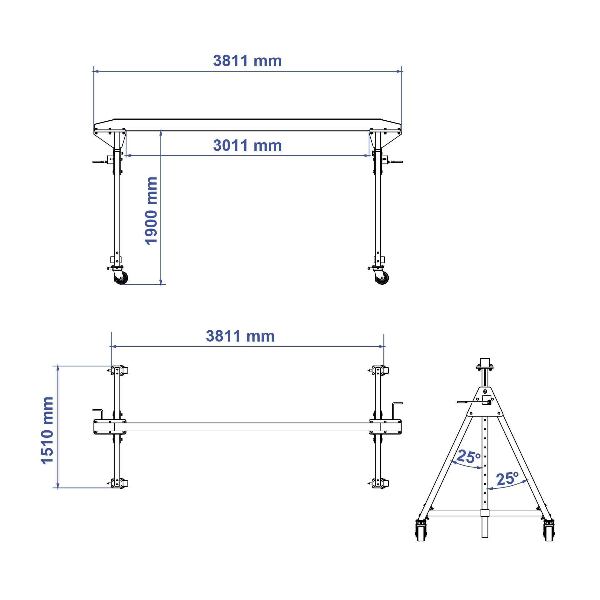 Aardwolf AGC1000 Portable Gantry Crane for mobile workshop lifting