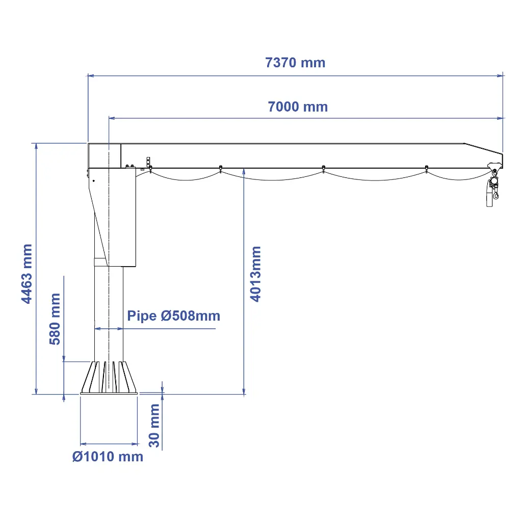 Aardwolf AJCPIL 360° Pillar-Mounted Jib Crane for wide-area lifting