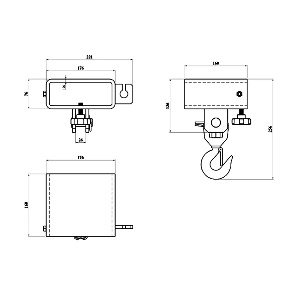 Aardwolf FHASF1 Forklift Hook Attachment for flexible suspended lifting
