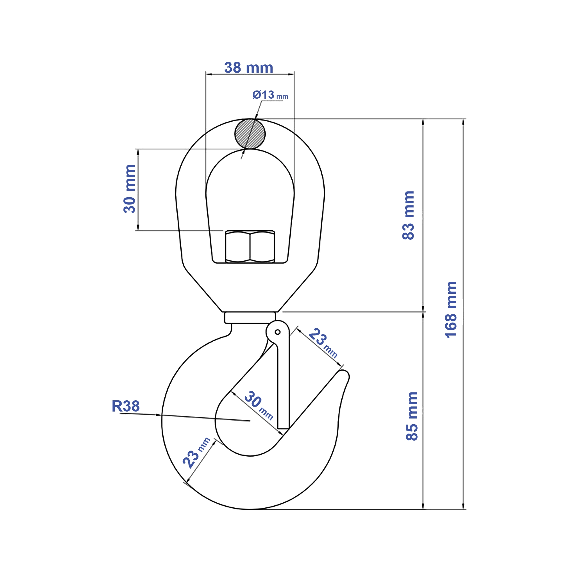 Aardwolf SH1.5T Swivel Hook for lifting and rigging systems