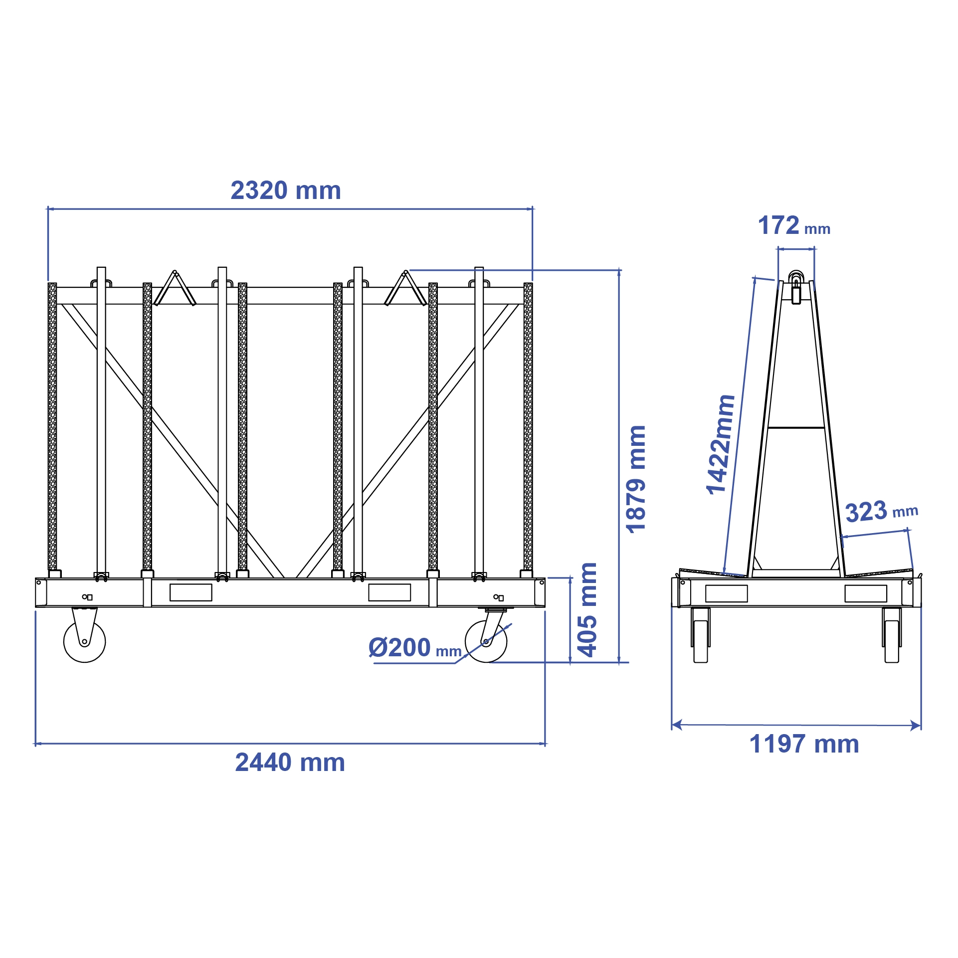 Aardwolf AF2440QP Heavy Duty Transport Frame for large slabs, glass and panels