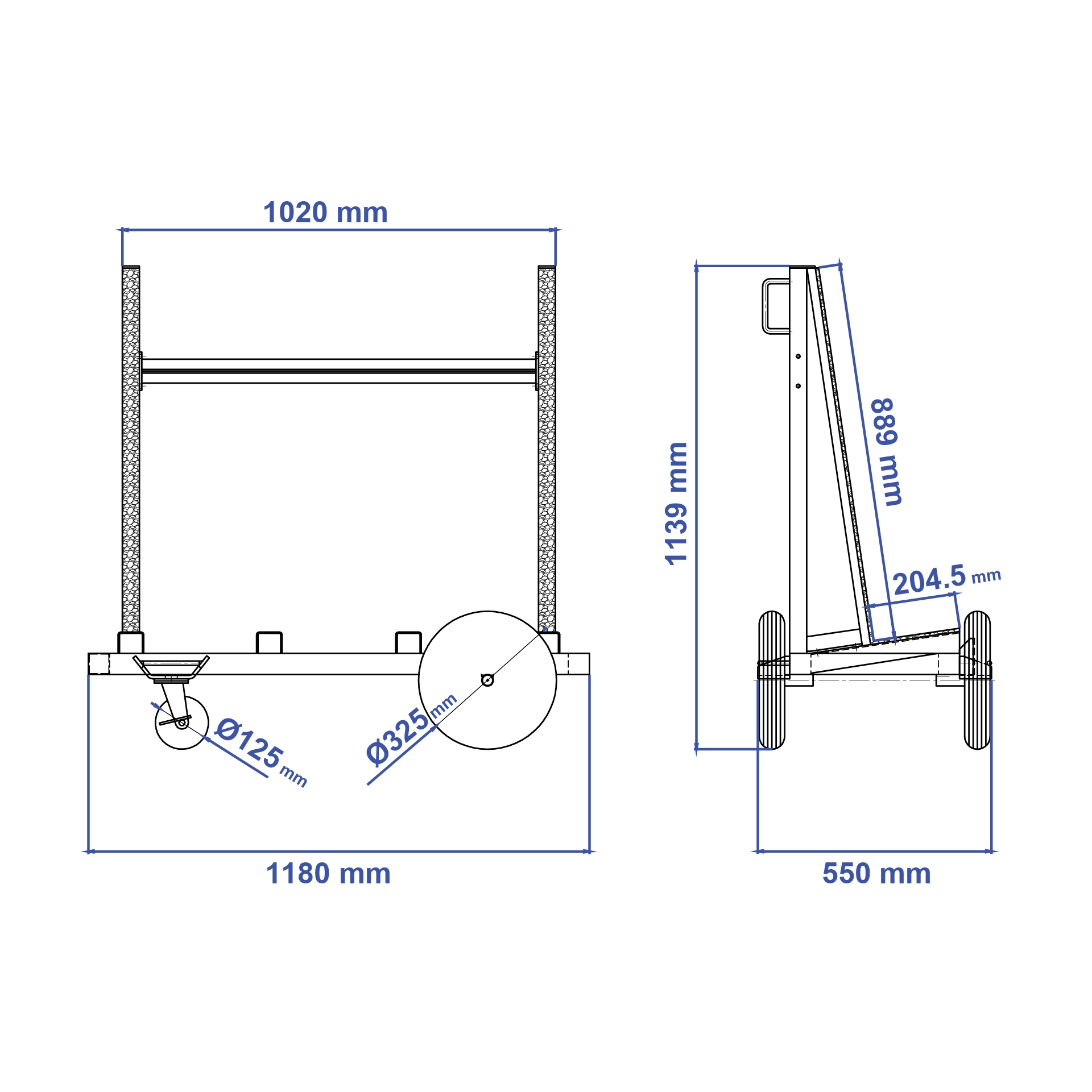 Aardwolf SBSS-E Economy Single-Side Slab Buggy for workshop slab transport