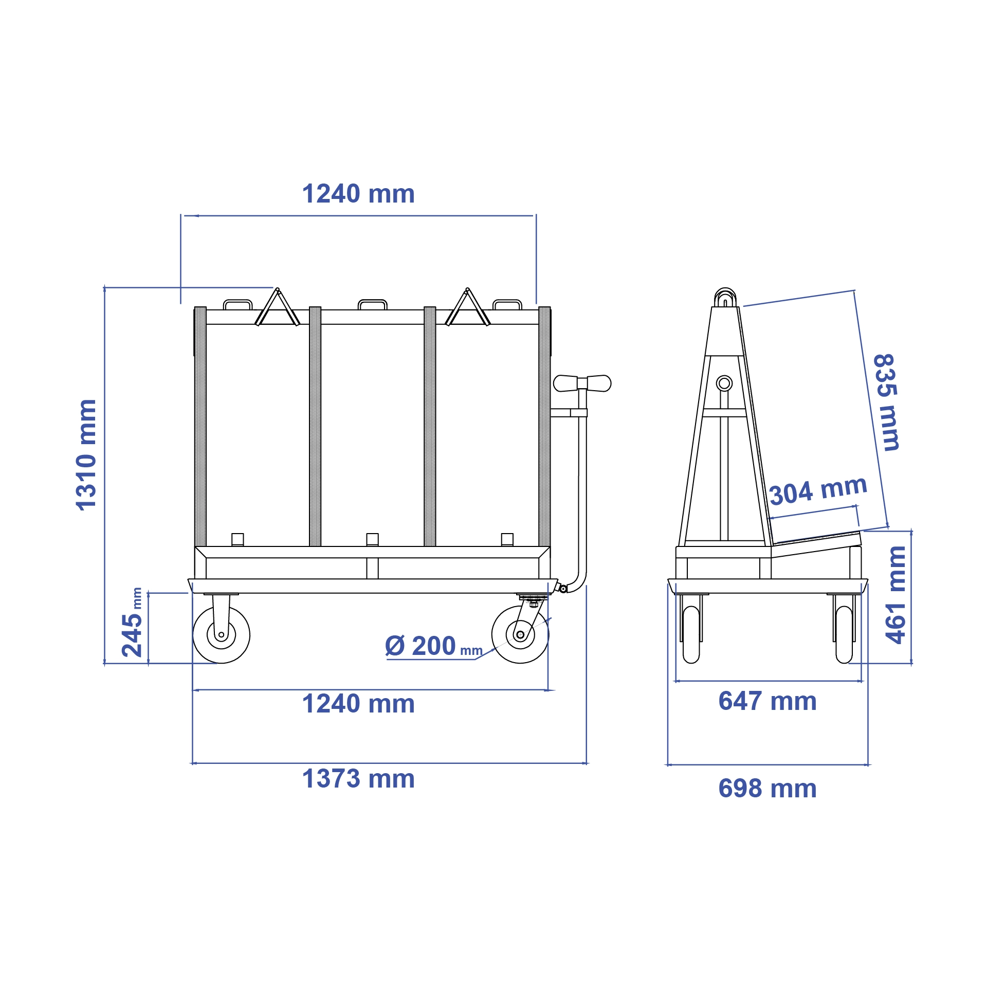 Aardwolf DFH200 Demountable Frame for reusable slab, glass and sheet transport