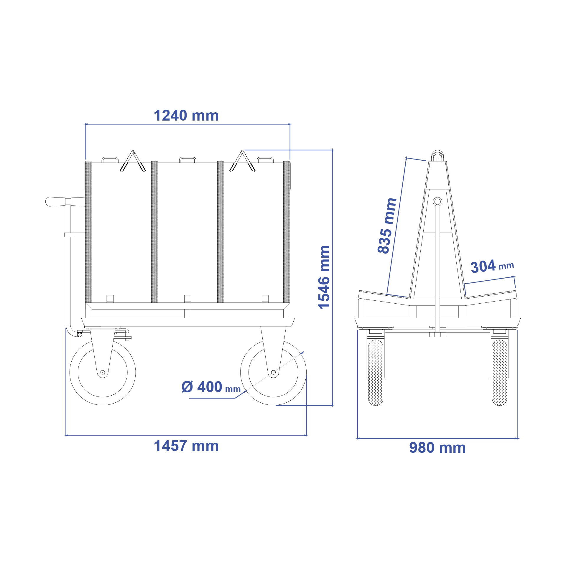 Aardwolf DFF400 Demountable Frame for reusable stone slab and sheet transport