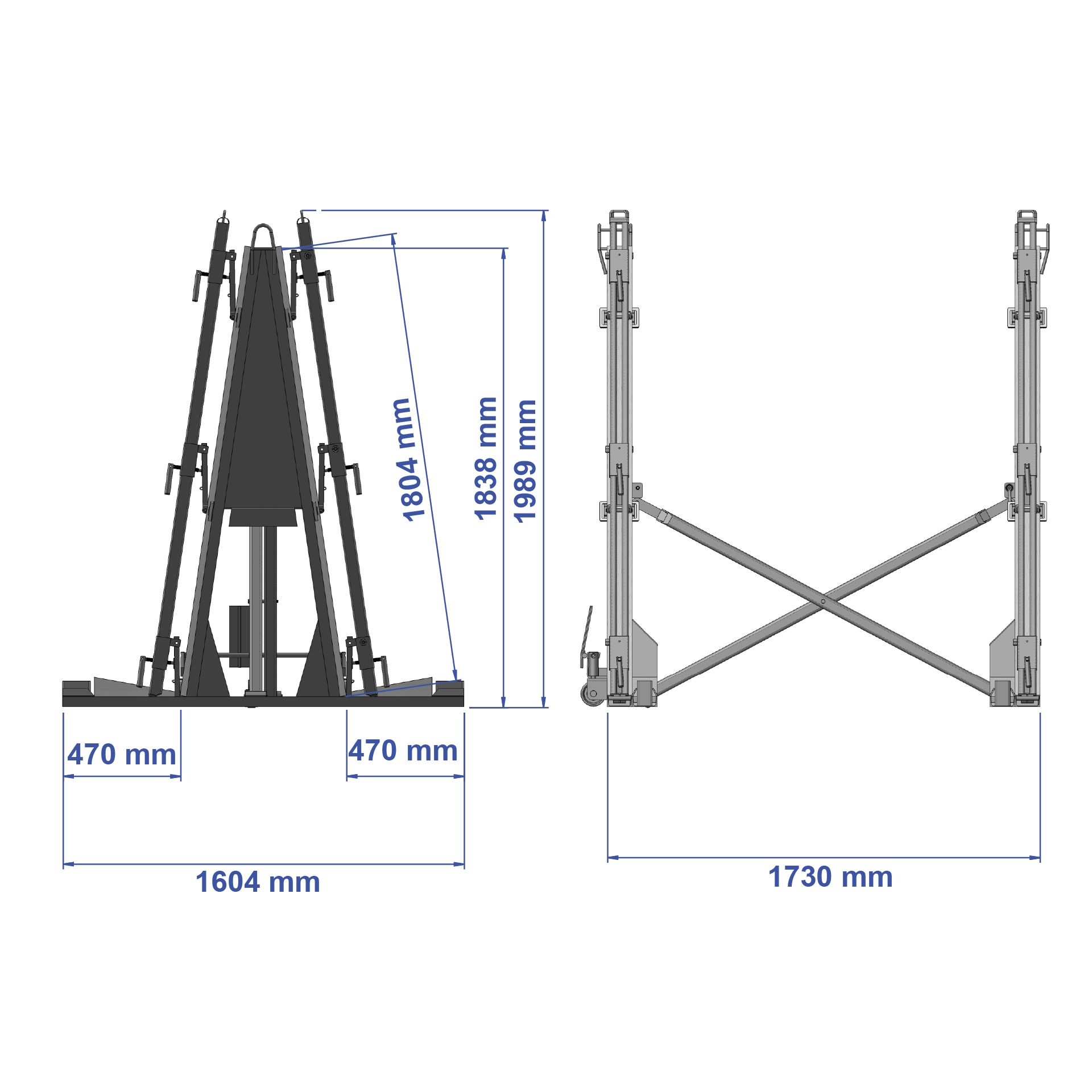 Aardwolf FAF1800 Folding A-Frame for space-saving slab and glass transport