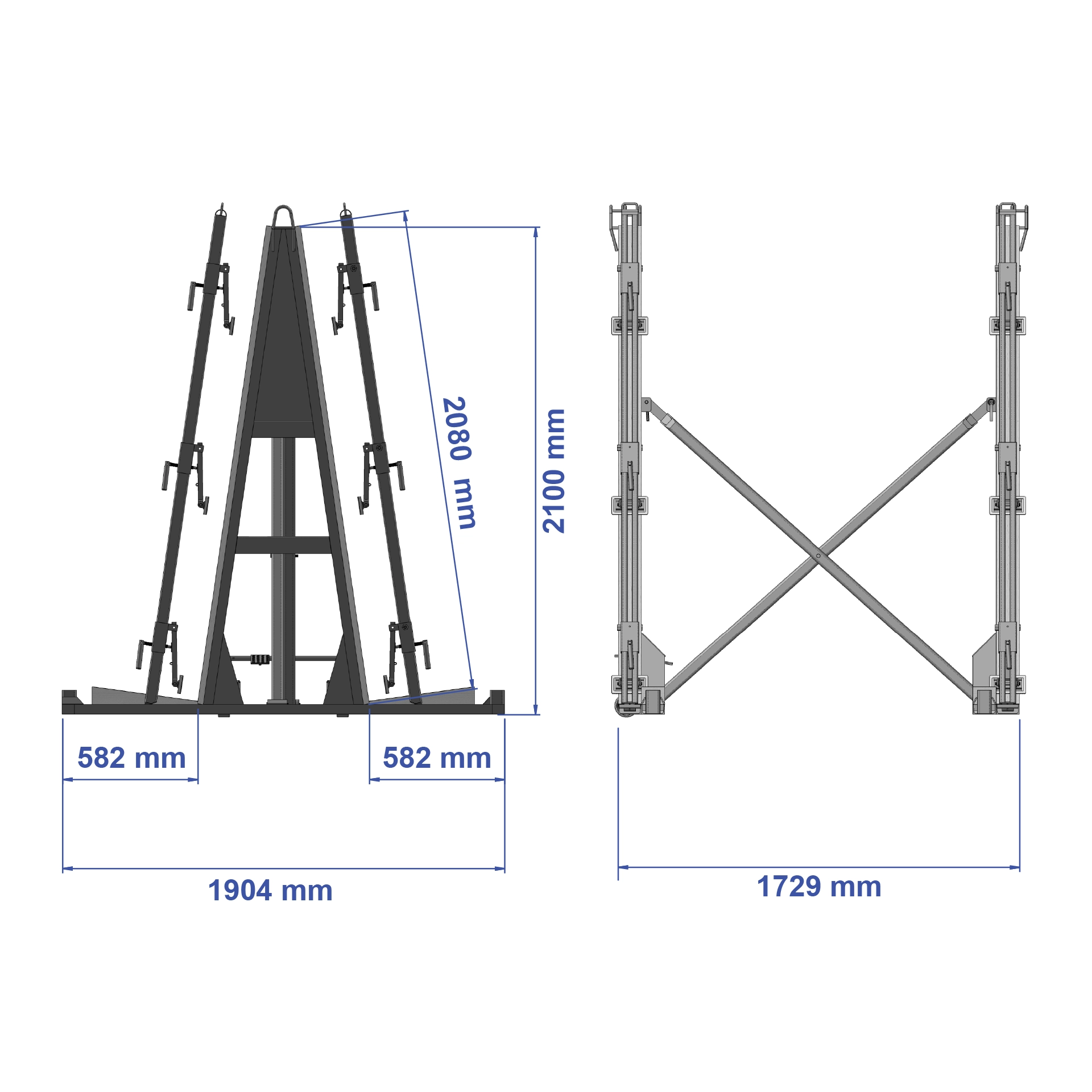 Aardwolf FAF2100 Folding A-Frame for tall slabs, glass sheets and panels