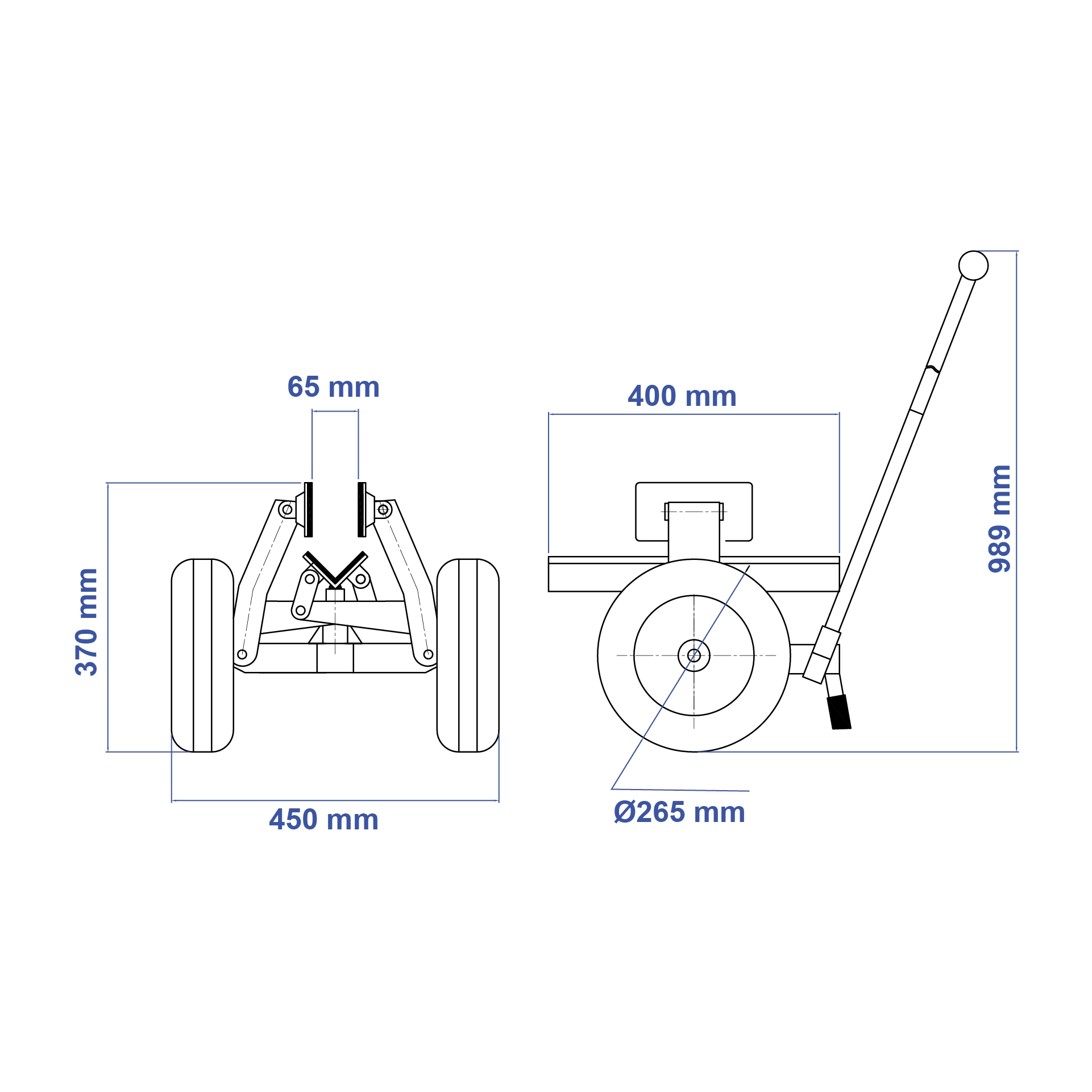 Aardwolf SL60 Self-Locking Trolley for compact stone slab, glass and panel transport