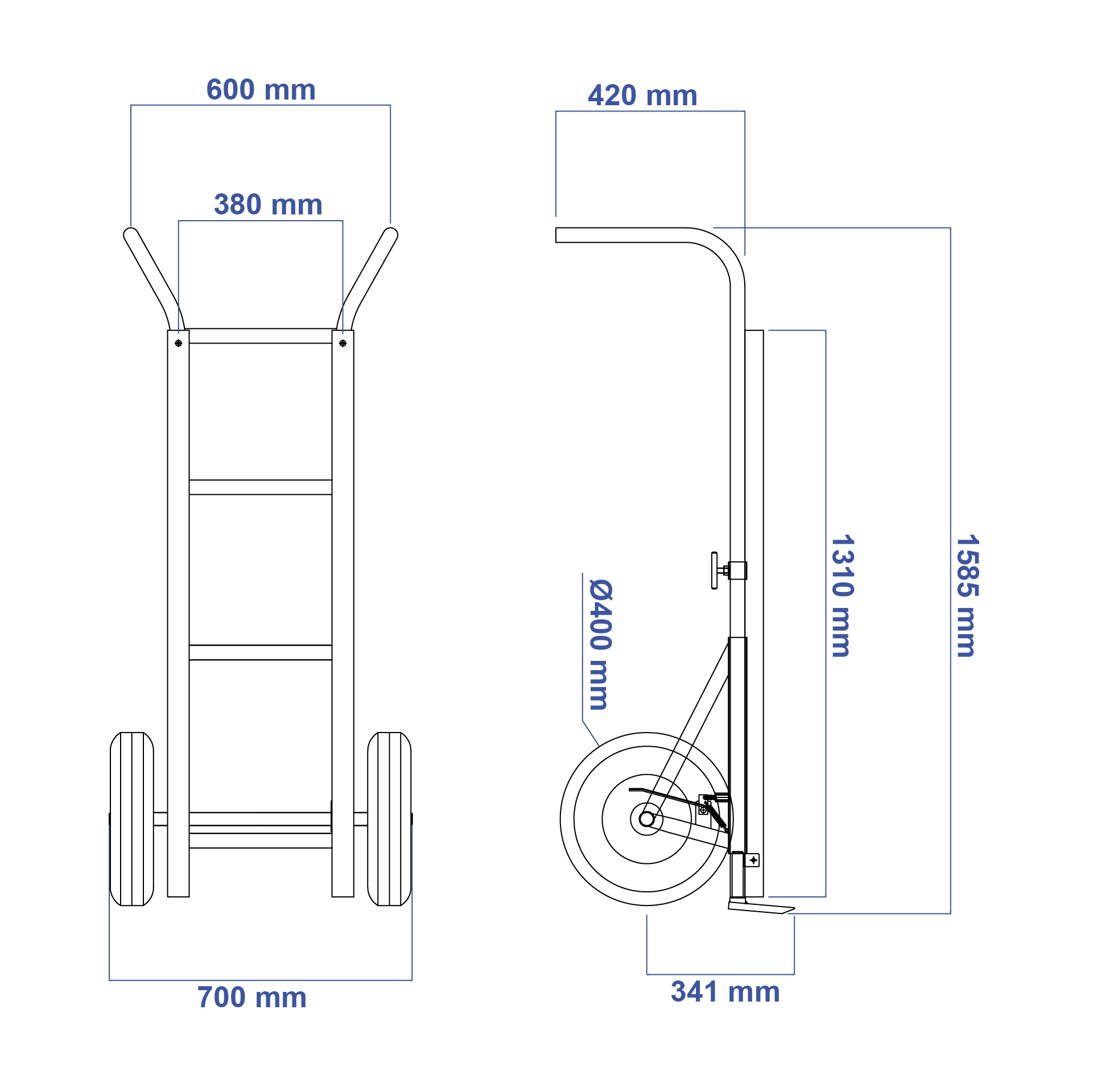 Aardwolf AHPT1000A Hand Truck Trolley for heavy-duty industrial load handling