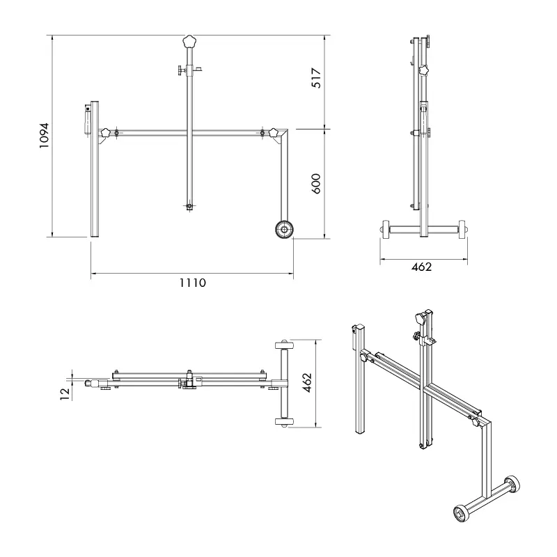 Aardwolf FCS01 Fibreglass Cutting Stand with Hand Saw for measuring and cutting rolled material