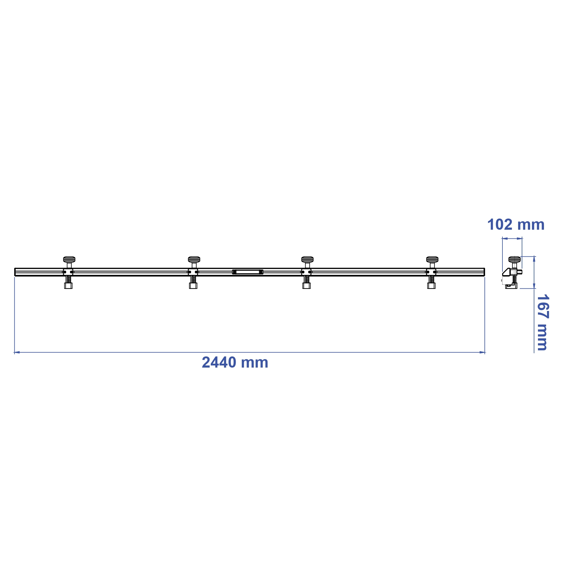 Aardwolf CTTABB8 Anti-Breakage Bar for long countertops and stone workpieces