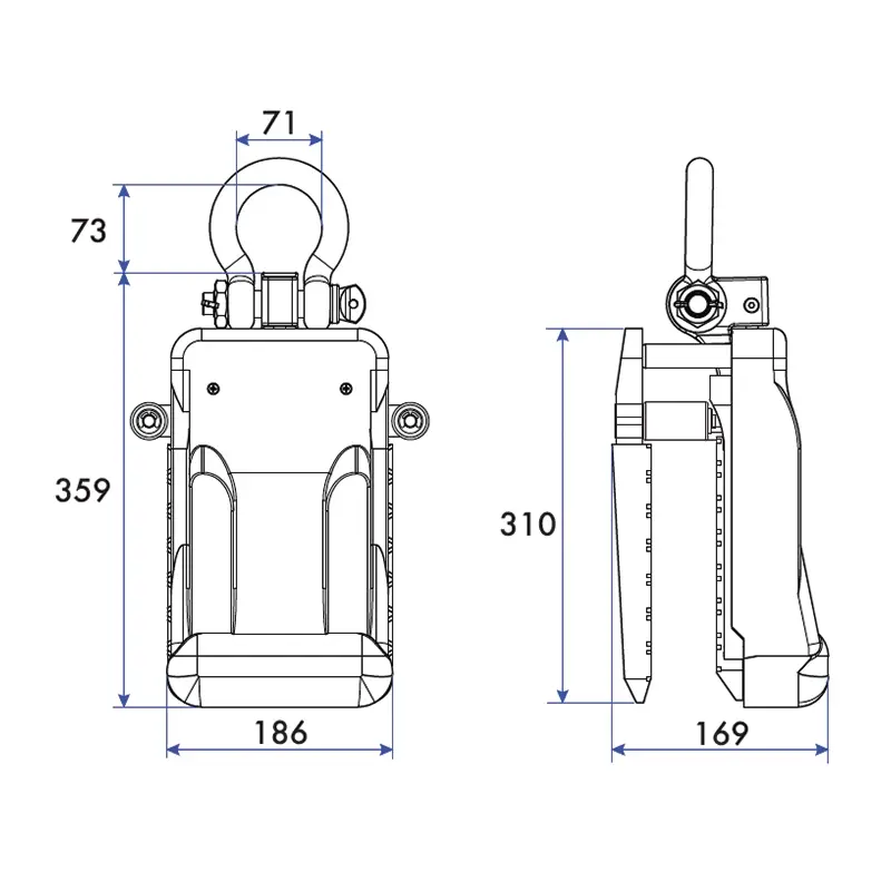 Dimensions of Aardwolf AL40A Automatic Stone Slab Lifte