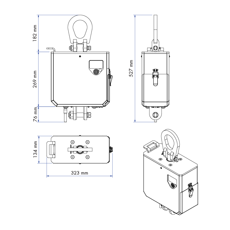 Dimensions of Aardwolf Twister MSS03 slab rotator