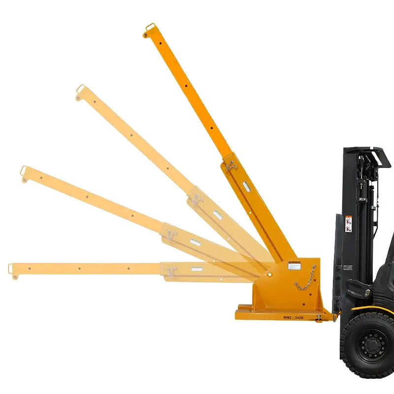 Aardwolf PFB2-3450 Pivot Forklift Boom showing adjustable boom positions