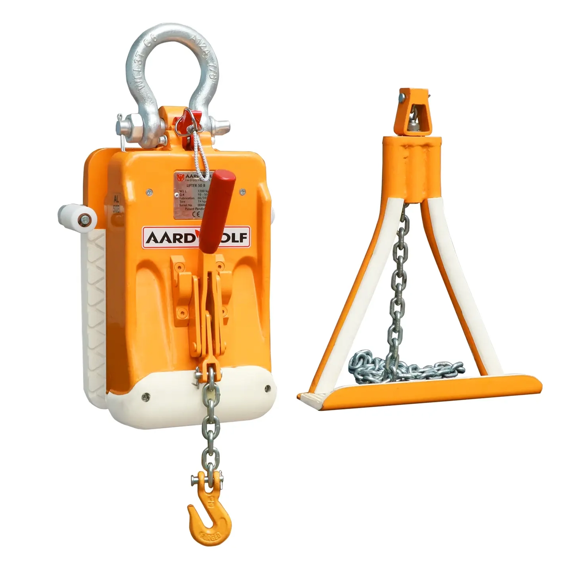 Aardwolf AL50B manual stone slab lifter with over-center lever and support bracket
