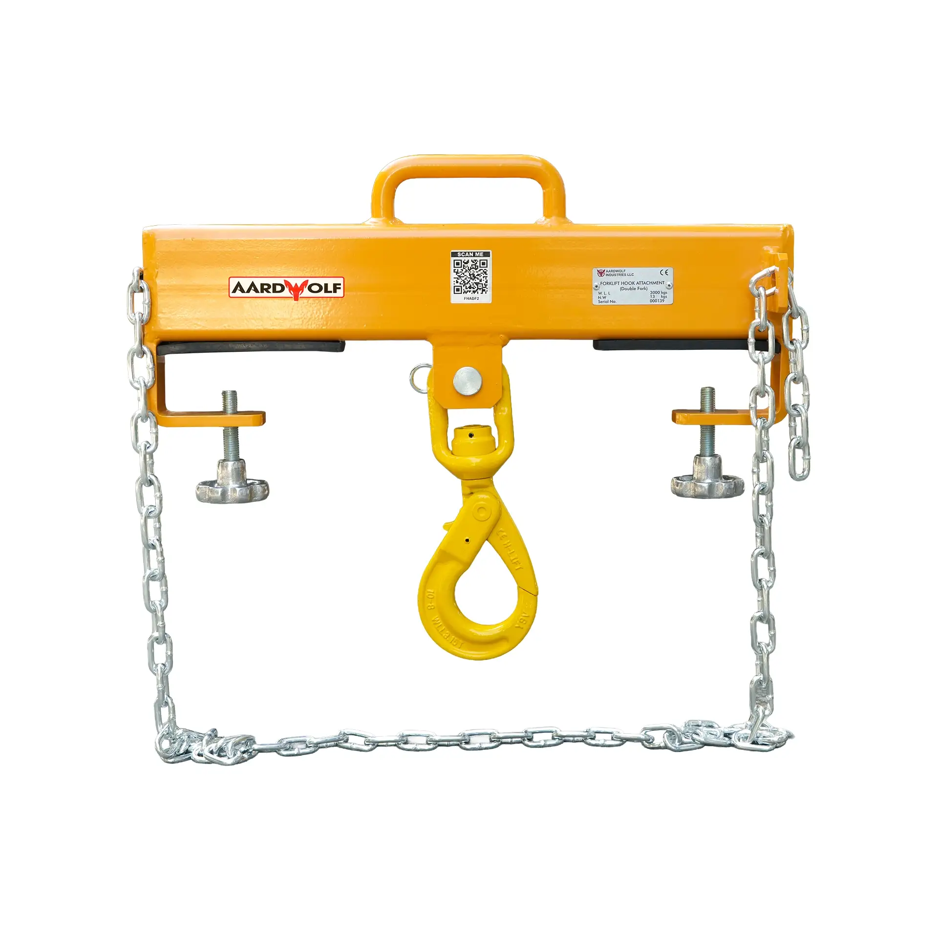 Aardwolf FHADF2 Forklift Hook Attachment for suspended load handling