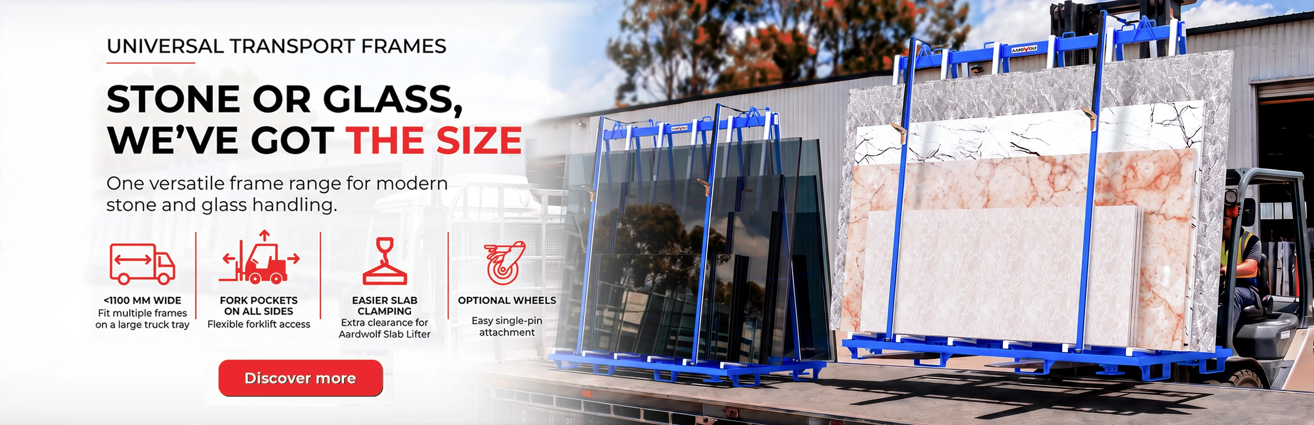 Aardwolf Universal A-Frame for safe handling and transport of glass sheets and stone slabs in India