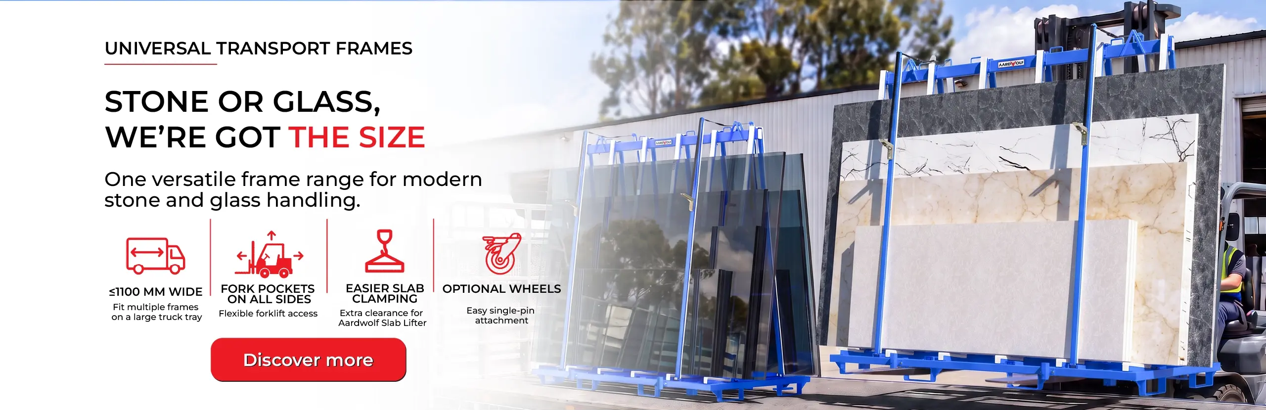 Aardwolf Universal A-Frame for safe handling and transport of glass sheets and stone slabs in India