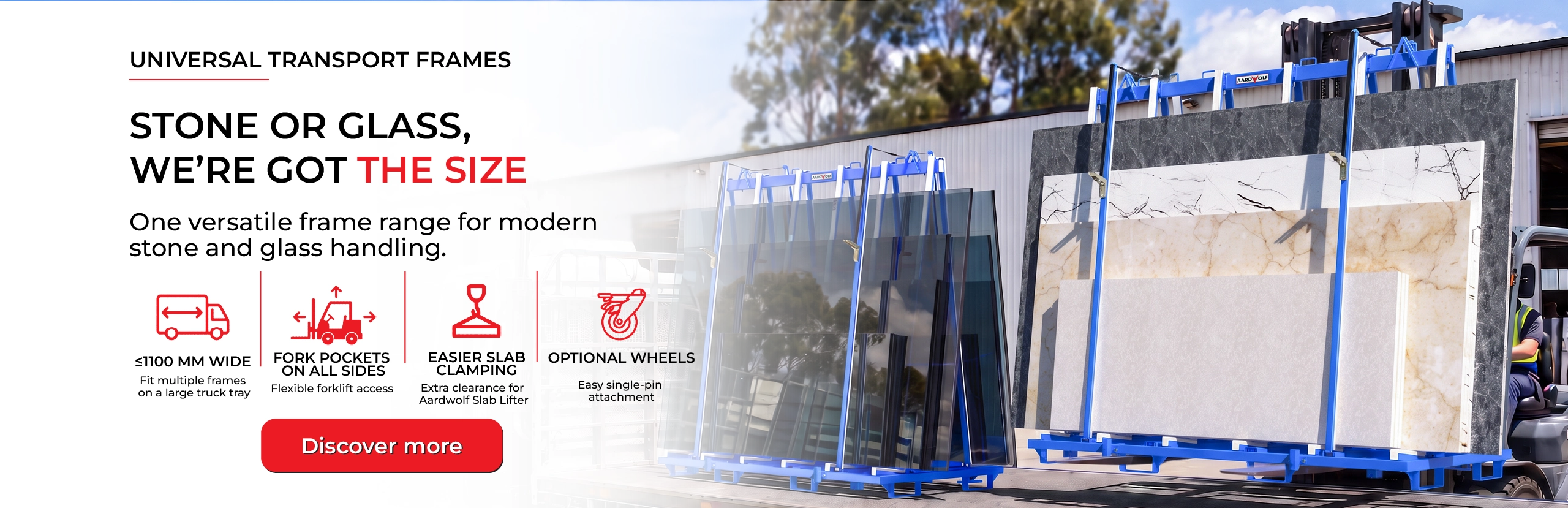 Aardwolf Universal A-Frame for safe handling and transport of glass sheets and stone slabs in India