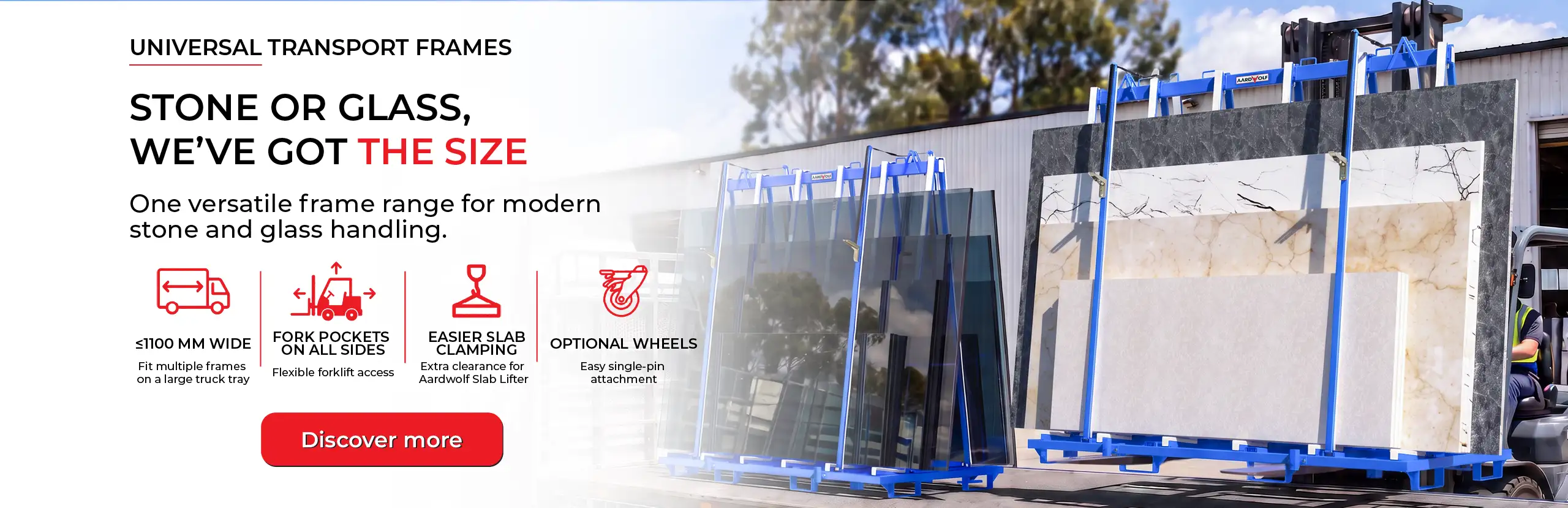 Aardwolf Universal A-Frame for safe handling and transport of glass sheets and stone slabs in India